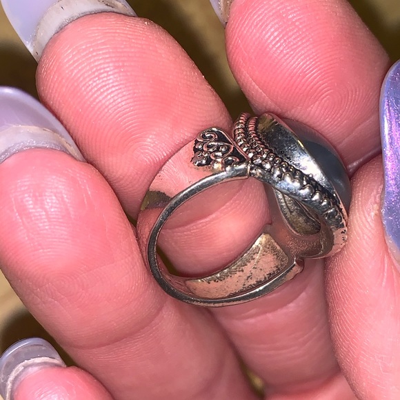 Stunning blue moonstone silver ring - Picture 8 of 8